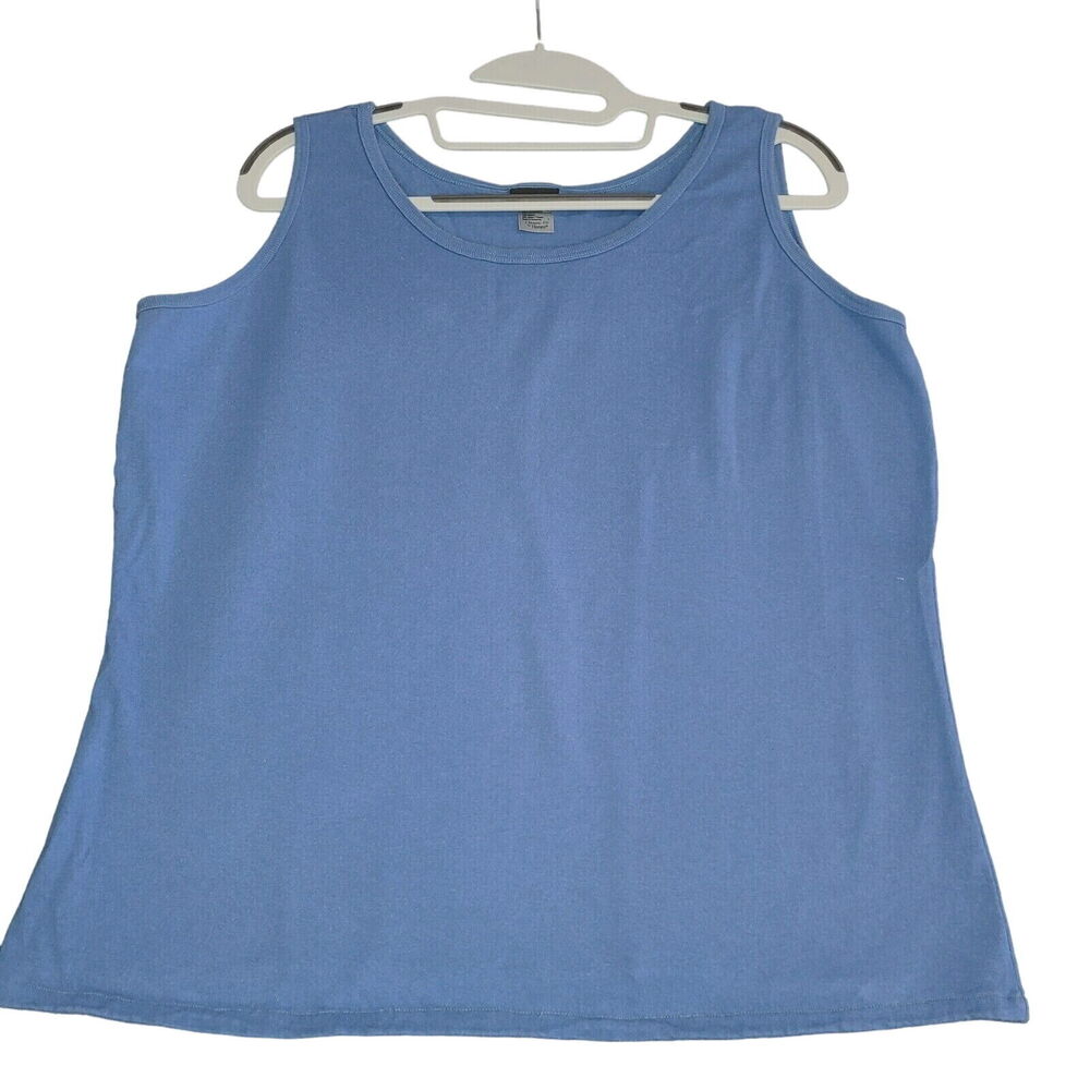 Silver For Her Womens Tank Top Blue Size Large Cotton Blend Pullover Sleeveless
